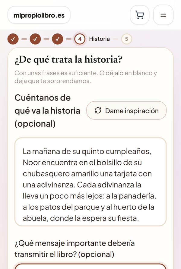 Paso 4: tres frases sobre una búsqueda del tesoro que pasa por la panadería, los patos y el huerto de la abuela