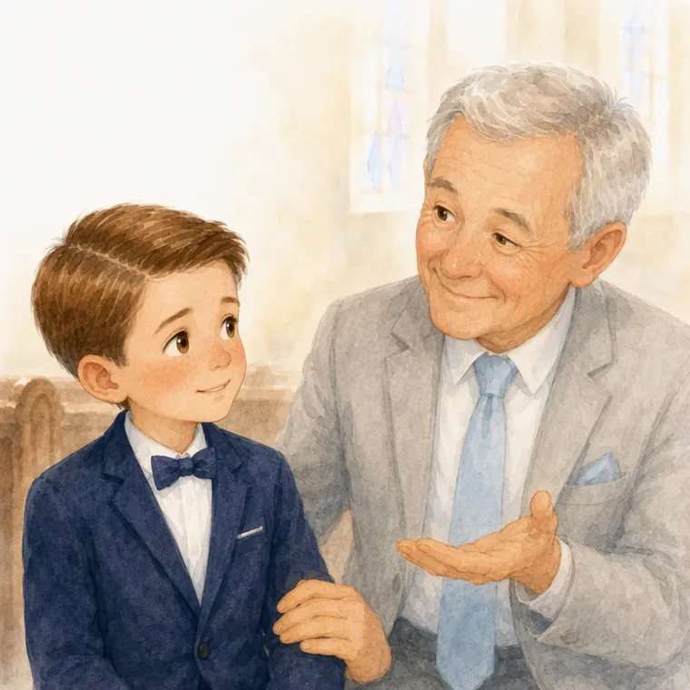 El abuelo Jan le cuenta a Daan cómo fue su propia Primera Comunión
