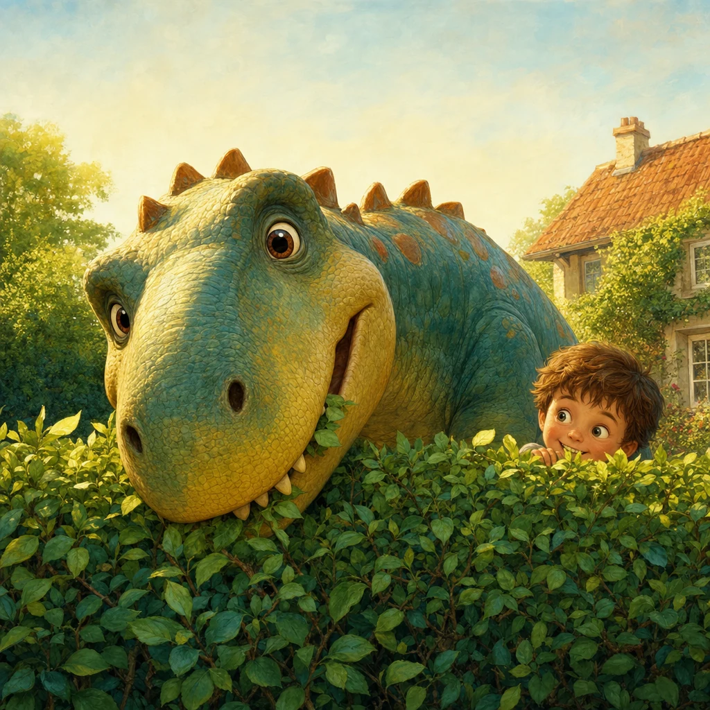 Hay un dinosaurio en el jardín