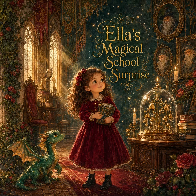 Portada del libro infantil personalizado La mágica sorpresa escolar de Ella