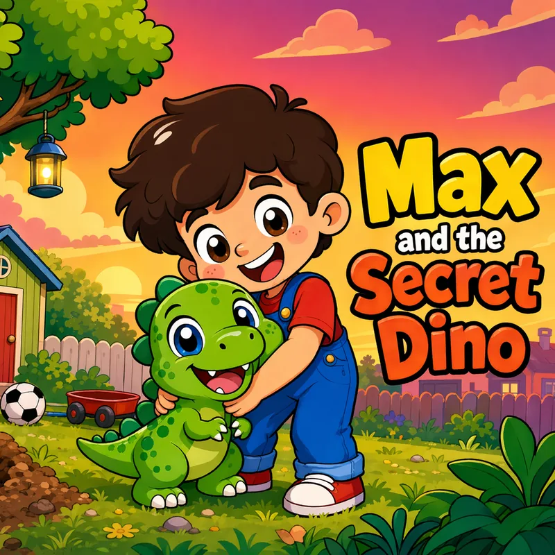 Portada del libro infantil personalizado Max y el dinosaurio secreto